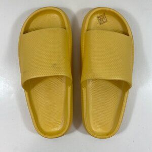 Unisex Yellow Slide Sandals Non-Slip Shower Open Toe Lightweight Shoes Size 12